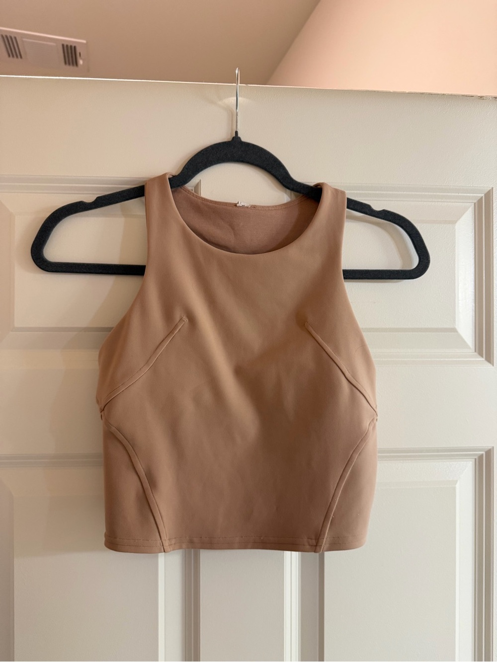 Lululemon High-Neck Crop Tank in Taupe